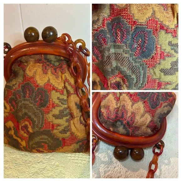 Vintage Coin Purse Carpet Bag Purse - Picture 1 of 12